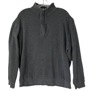 Roundtree & Yorke Mens Sweater Mens Large Gray Pull Over 1/4 Zip